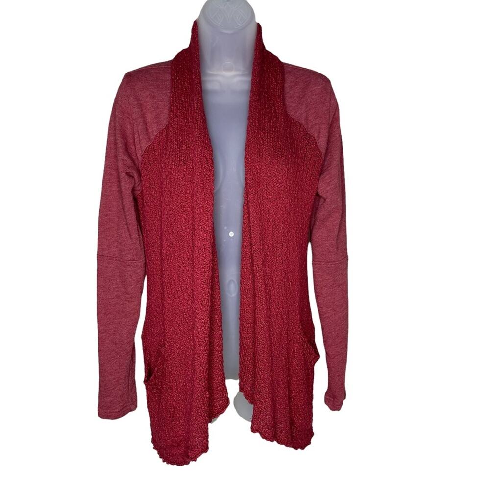 LUCKY LOTUS by Lucky Brand Burgundy Knit Long Sleeve Open Front Cardigan